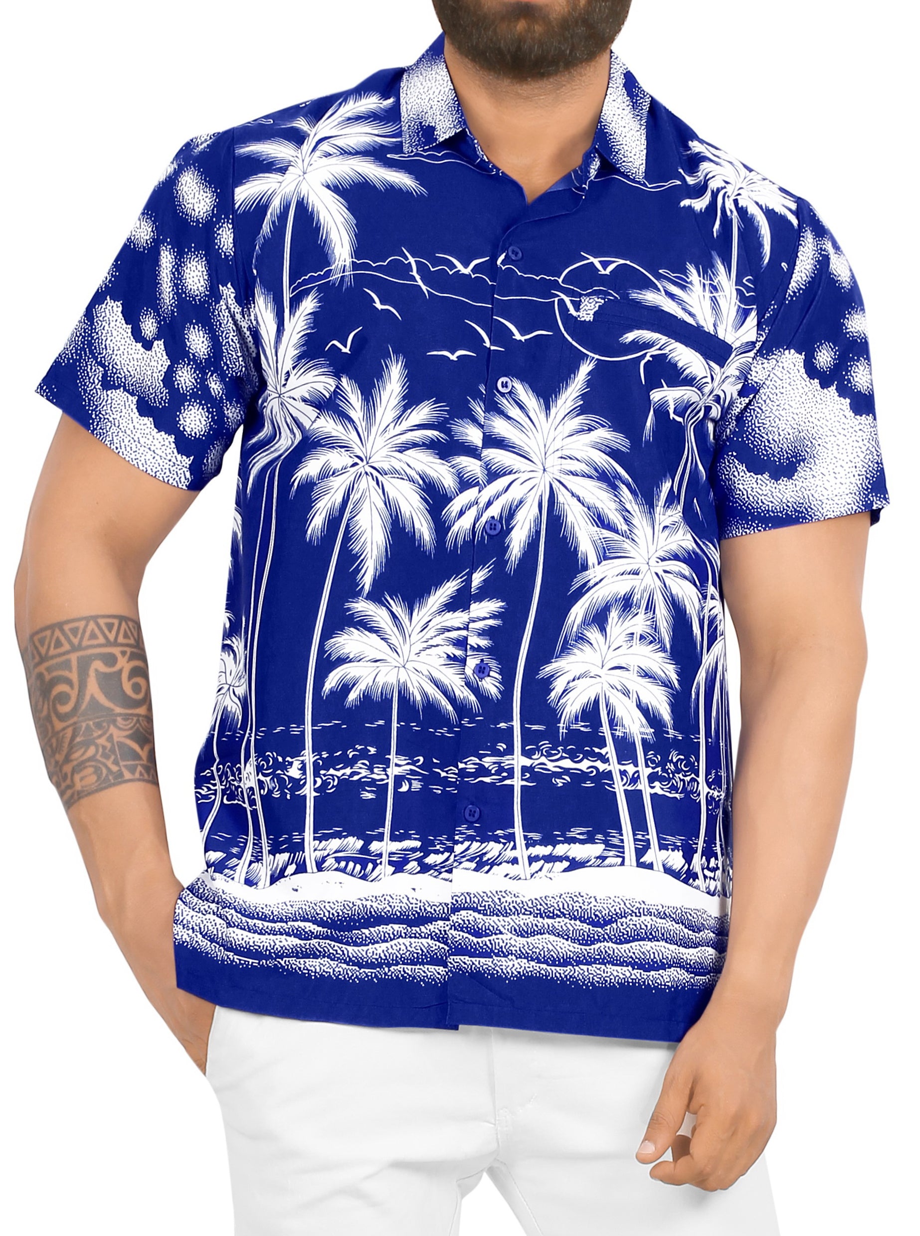 Hawaiian Shirt Mens Allover Flower Beach Aloha Party Casual Holiday Short  Sleeve