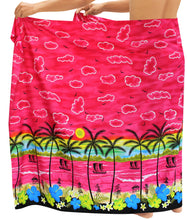 Load image into Gallery viewer, LA LEELA Soft Light Printed Aloha Beach Party Wrap Surf Mens  72&quot;X42&quot; Pink 2861 136118