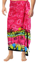 Load image into Gallery viewer, LA LEELA Soft Light Printed Aloha Beach Party Wrap Surf Mens  72&quot;X42&quot; Pink 2861 136118