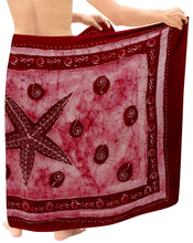 Load image into Gallery viewer, LA LEELA Rayon Batik Swimwear Beach Resort Pareo Boys Warp 72&quot;X42&quot; Maroon 4302 136148