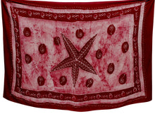 Load image into Gallery viewer, LA LEELA Rayon Batik Swimwear Beach Resort Pareo Boys Warp 72&quot;X42&quot; Maroon 4302 136148