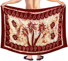 Cargar imagen en el visor de la galería, La Leela Men&#39;s Hawaiian Beach Wrap Sheer Sarong Swimming Bathing Suit Towel Beachwear Swim Pareo Cover up Long 72&quot;X42&quot;  Red 136854