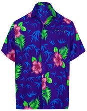 Load image into Gallery viewer, la-leela-shirt-casual-button-down-short-sleeve-beach-shirt-men-aloha-pocket-Shirt-Blue_W413