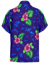 Load image into Gallery viewer, la-leela-shirt-casual-button-down-short-sleeve-beach-shirt-men-aloha-pocket-Shirt-Blue_W413