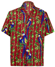 Load image into Gallery viewer, la-leela-shirt-casual-button-down-short-sleeve-beach-shirt-men-aloha-pocket-Shirt-Blood Red_W418