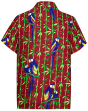 Load image into Gallery viewer, la-leela-shirt-casual-button-down-short-sleeve-beach-shirt-men-aloha-pocket-Shirt-Blood Red_W418