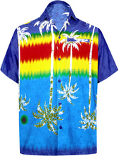 Load image into Gallery viewer, la-leela-shirt-casual-button-down-short-sleeve-beach-shirt-men-aloha-pocket-Blue_W396