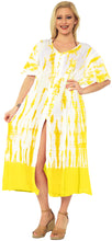 Load image into Gallery viewer, Women&#39;s Casual Beachwear Tie Dye Loose Bikini Swimwear Cover up Caftan Dress Yellow