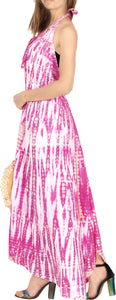 Women's Casual Beachwear Tie Dye Loose Bikini Swimwear Cover up Caftan Dress Pink