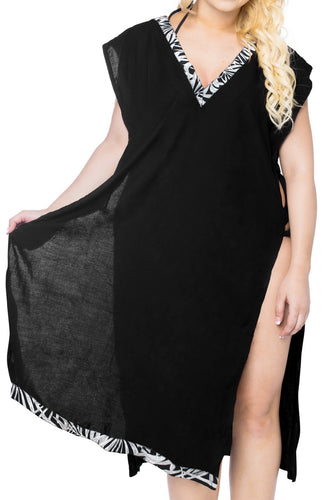 Women's Loose Beach Dress Swimwear Swimsuit Bikini Cover up Open sided Black