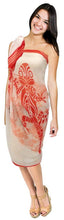 Cargar imagen en el visor de la galería, la-leela-sheer-chiffon-bikini-suit-cover-up-sarong-printed-72x42-orange_5628