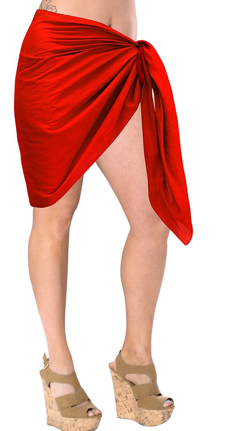 Red Swimsuit Cover up Women, Beach Bathing Suit Wrap Front Sarong Bikini  Sexy Long Flowy Skirt Dress Coverup Swimwear -  Canada