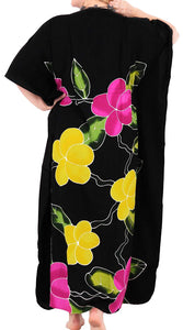 Women's Beachwear Sleeveless Rayon Cover up Dress Casual Caftans Multi  Black