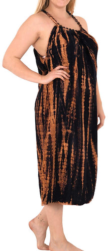 Women's Rayon Embroidered Tie dye Caftan Dress Beach Swimwear Cover up Black