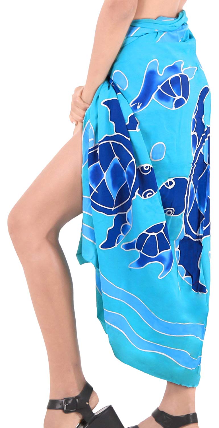 LA LEELA Swimsuit Cover-Up Sarong Beach Wrap Skirt Hawaiian Sarongs for  Women Plus Size Short Half Mini ZZ