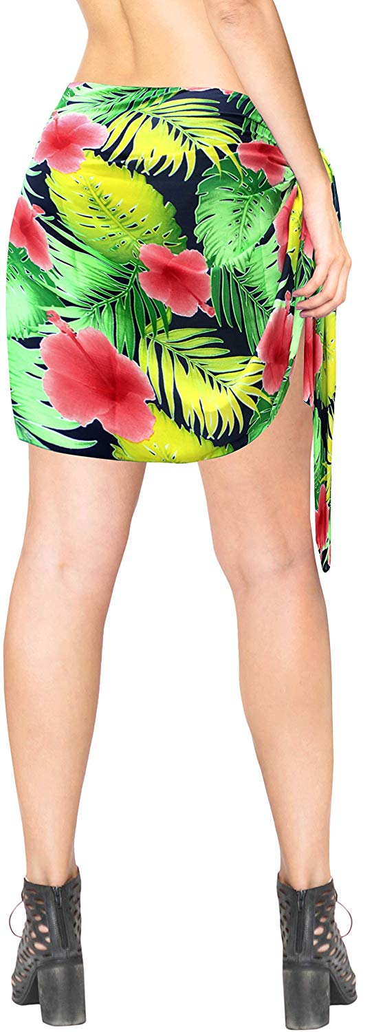 Plus Size 88 90 Hawaiian Batik Beach Sarong Wrap Skirt or Dress Jungle Leaf  Pareo -  Israel