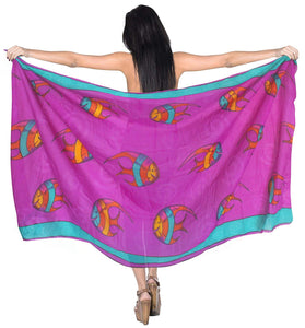 LA LEELA Women Beachwear Bikini Coverup Wrap Pareo Swimwear Sarong 25 OneSize