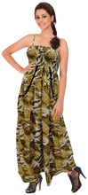 Cargar imagen en el visor de la galería, la-leela-soft-printed-aloha-beach-length-knee-tube-dress-brown-1915-one-size