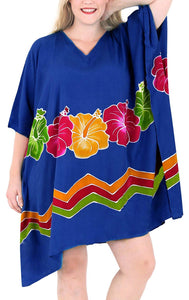 Women's Designer Sundress Beachwear Plus Size Lounger Bikini Cover ups TOP Blue