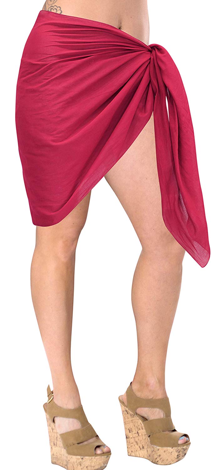 LA LEELA Sarong Swimsuit Coverup for Women Chiffon Long Beach Wrap Skirt  Sheer Scarf Bathing Suit Sarong One Size Aqua_AD178 at  Women's  Clothing store: Fashion Swimwear Cover Ups