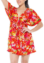 Cargar imagen en el visor de la galería, LA LEELA Coverup Beach Bikini Swimwear Swimsuit Caftan Dress Women Printed