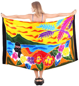 LA LEELA Women's Plus Size Sarong Swimsuit Cover Up Beach Wrap Skirt Full  Long  Beach Hawaiian Shirts, Sarongs, Dresses, Caftans, Kaftans,  Cardigans, Kimonos for Men & Women