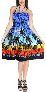 LA LEELA Women Boho Beachwear Summer Relaxed Aloha Party Tube Sun Dress Casual