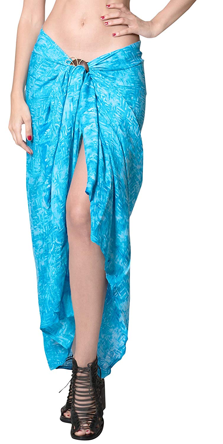 LA LEELA Womens Beach Swimsuit Cover Up Sarong Swimwear Cover-Up Wrap Skirt Plus Size Large Maxi FO