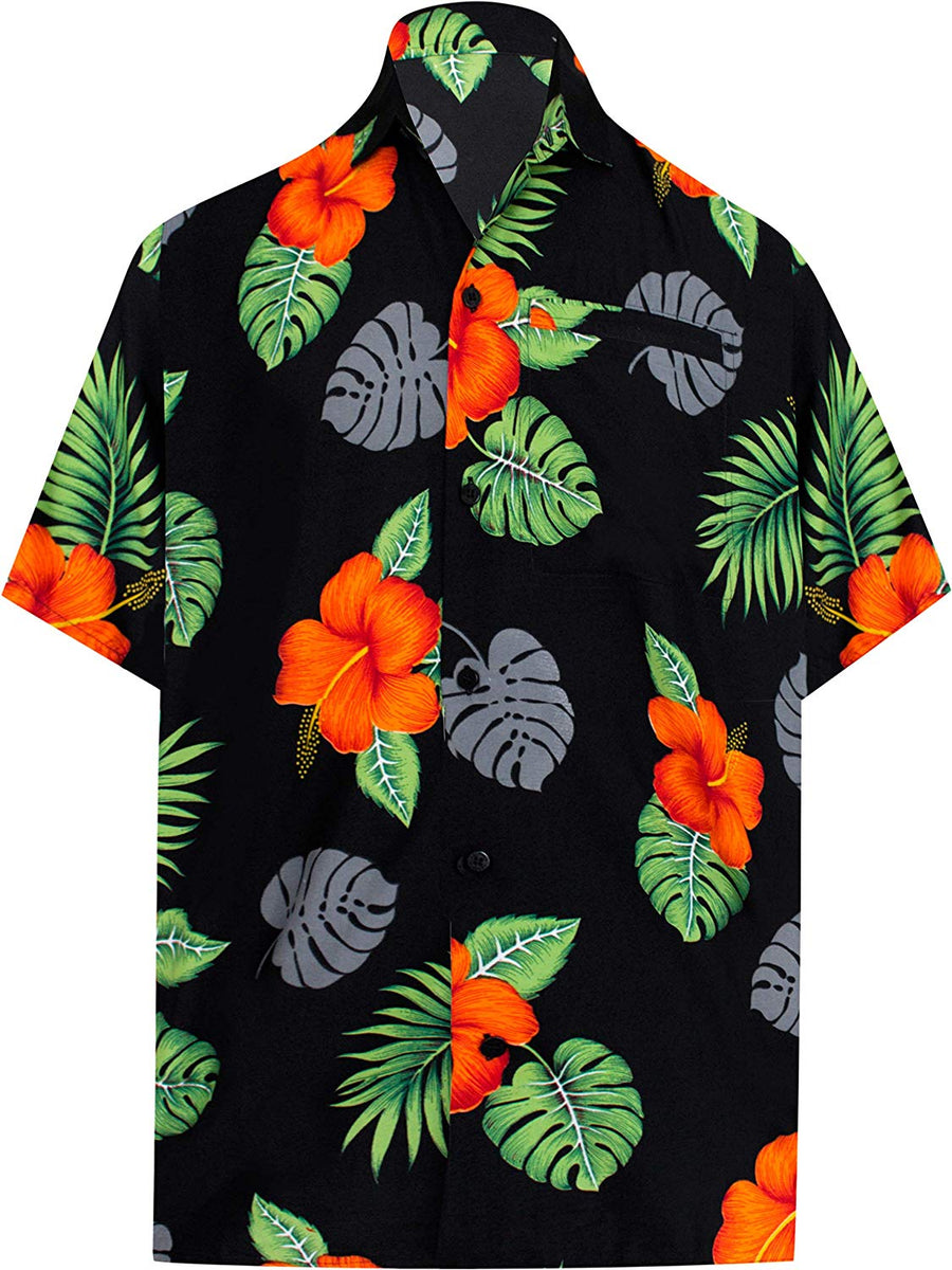 LA LEELA Shirt Casual Button Down Short Sleeve Beach Shirt Men Aloha ...