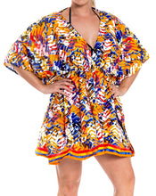 Cargar imagen en el visor de la galería, LA LEELA Coverup Beach Bikini Swimwear Swimsuit Caftan Dress Women Printed