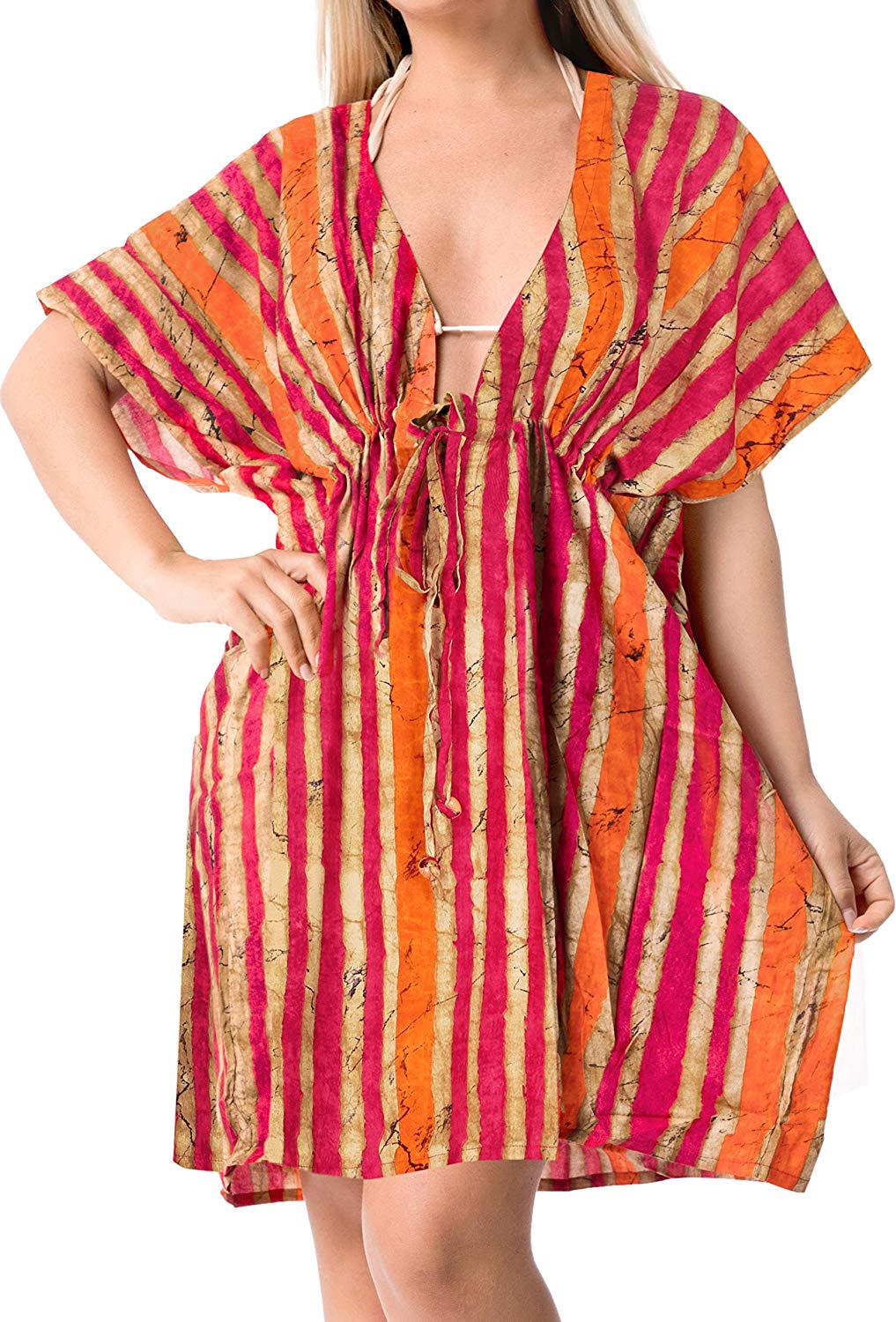 LA LEELA Cover-ups Beach Bikini Swimwear Swimsuit Caftan Dress Women Printed