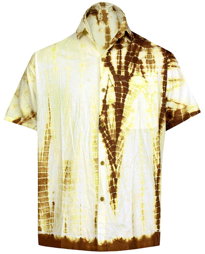 LA LEELA Everyday Essentials Casual Cotton Tropical Hawaiian Mens Shirt at