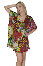 Load image into Gallery viewer, LA LEELA Women&#39;s Cute V Neck Short Sleeve Loose Tunic Dress for Summer US 10-14 Multicolor_G682