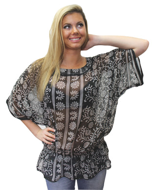 la-leela-womens-kaftan-nightgown-beachwear-bathing-suit-cover-up-style-dress   OSFM 8-14 [M- L] 900297