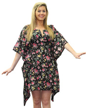 Load image into Gallery viewer, La Leela Allover Floral Printed 100% Cotton Beach Swim Tube Cover up Caftan