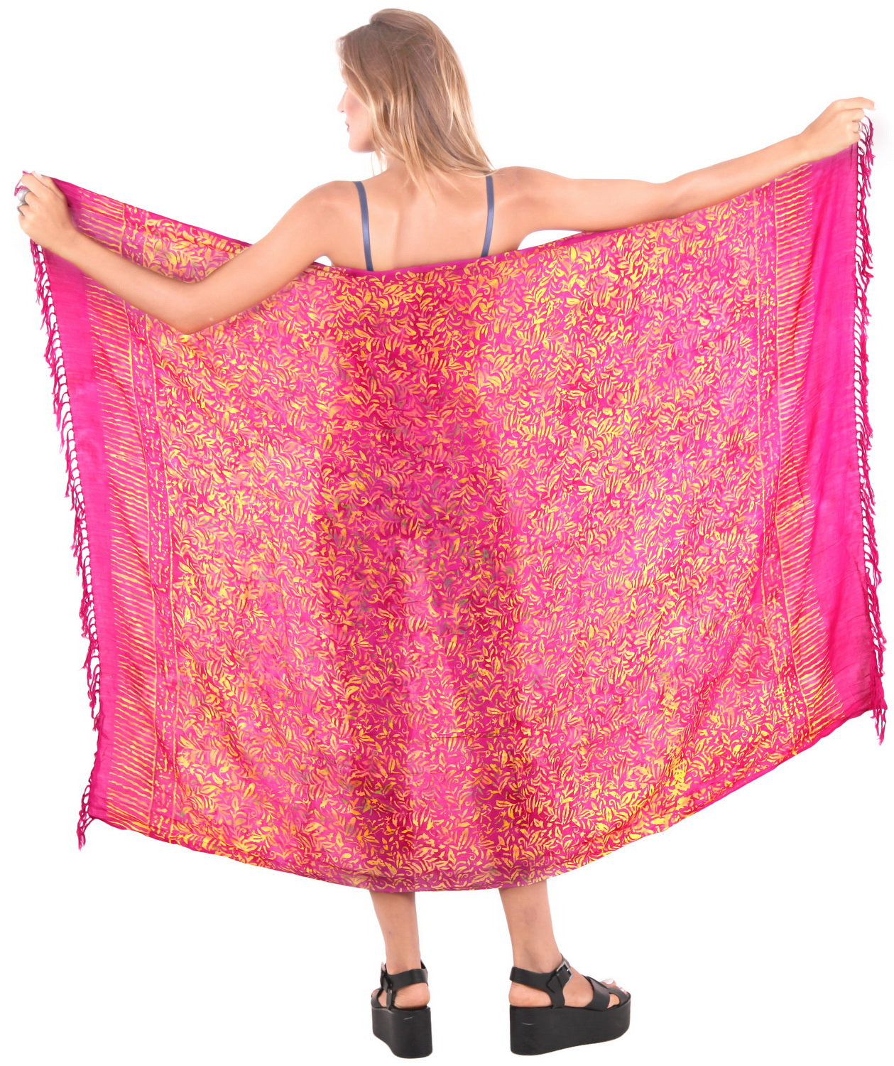 LA LEELA Wrap Pareo Swimsuit Women Sarong Bikini Cover up Printed 62X43  Pink_4889  Beach Hawaiian Shirts, Sarongs, Dresses, Caftans, Kaftans,  Cardigans, Kimonos for Men & Women