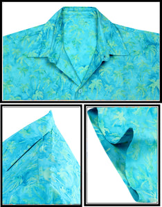 la-leela-men-casual-wear-cotton-hand-palm-tree-printed-turquoise-green-hawaiian-shirt-size-s-xxl