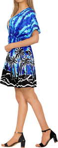 Women's Palm Tree Swimwear Swimsuit Bikini Cover up Loose Drawstring One Size R_