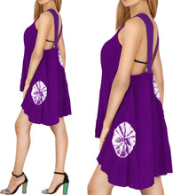 Load image into Gallery viewer, La Leela Rayon Womens Swimwear Swimsuit Bikini Casual Sleeveless Beach Dress Purple