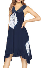 Cargar imagen en el visor de la galería, La Leela Frill Swimsuit Rayon Bikini Swimwear Cover up Sleeveless Evening Dress