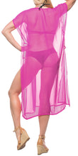 Cargar imagen en el visor de la galería, La Leela Chiffon Open Sides Swimwear Beachwear Bikini Swimsuit Sheer Cover up Bl