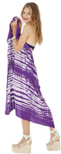 Cargar imagen en el visor de la galería, la-leela-rayon-beach-pareo-sarong-bikini-cover-up-tie-dye-78x43-purple_7128