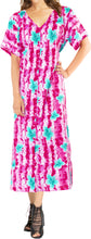 Load image into Gallery viewer, La Leela Womens Floral Beach Cover up Button Closure Evening Dress MAXI Caftan P