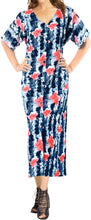 Cargar imagen en el visor de la galería, La Leela Womens Floral Beach Cover up Button Closure Evening Dress MAXI Caftan b