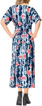 Load image into Gallery viewer, La Leela Womens Floral Beach Cover up Button Closure Evening Dress MAXI Caftan b