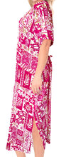 Load image into Gallery viewer, La Leela Womens Floral Beach Cover up Button Closure Evening Dress plus Caftan p