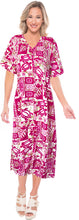 Load image into Gallery viewer, La Leela Womens Floral Beach Cover up Button Closure Evening Dress plus Caftan p