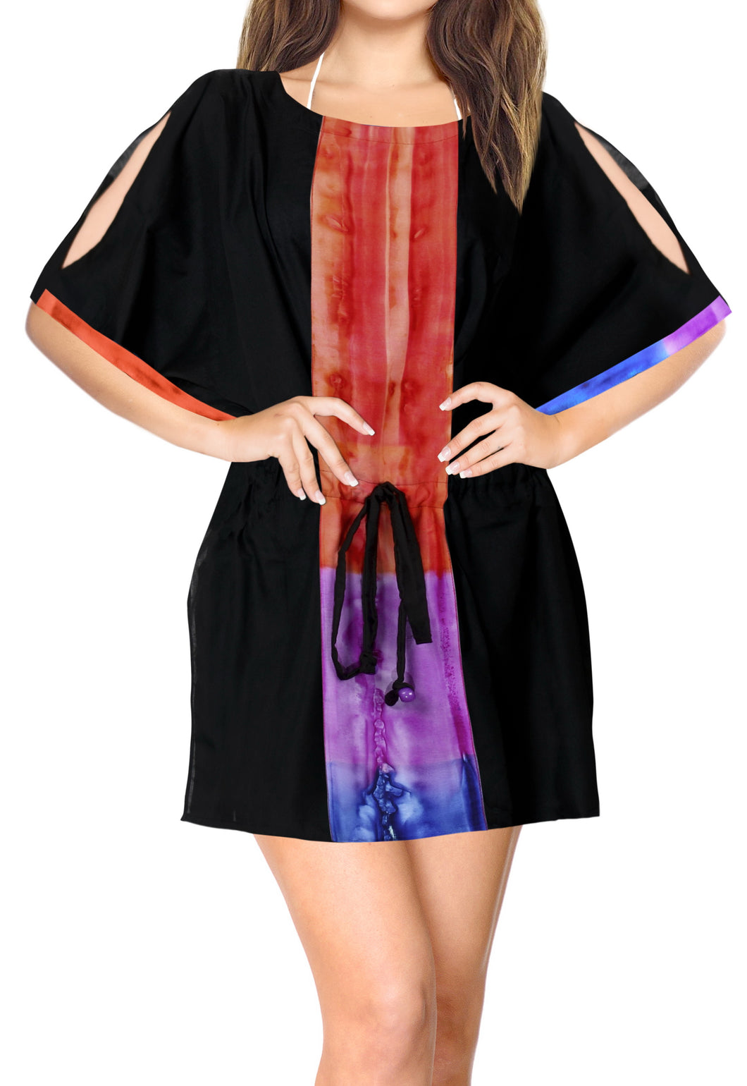 LA LEELA Kimono Beach Women's  Swimwear Swimsuit Bikini Cover up Blouse 21_PV_Bl