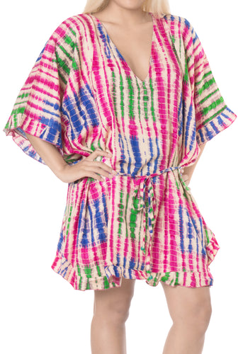 la-leela-cotton-tie_dye-short-caftan-vacation-dress-Pink_A927