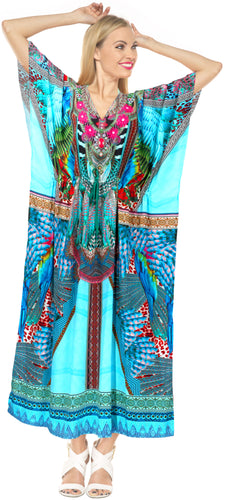 la-leela-soft-digital-womens-beach-wear-maxi-caftan-top-multi-OSFM 14-22W [L- 3X]-Multicolor_A791